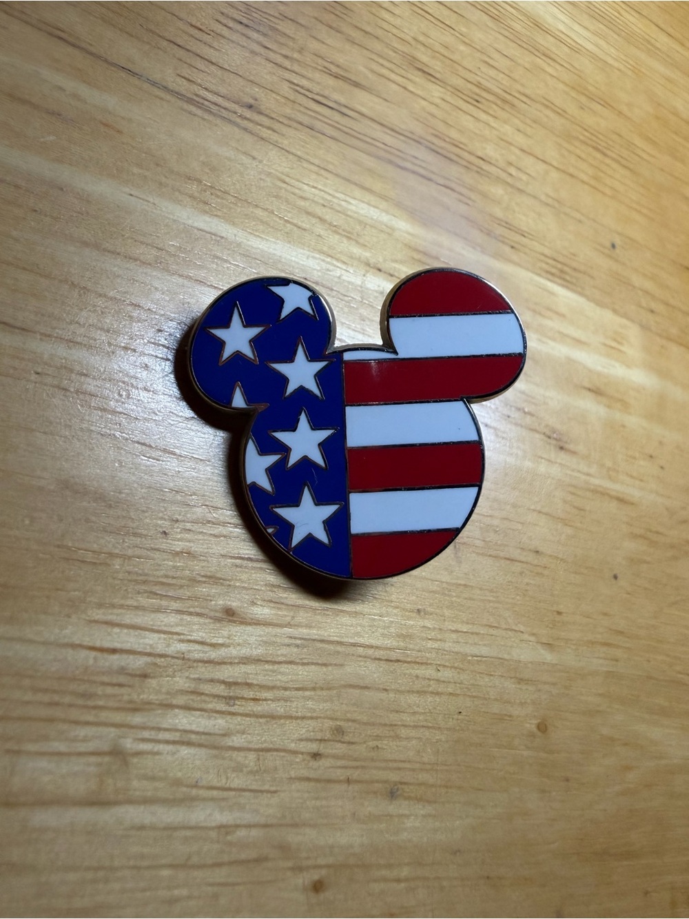 Disney Mickey American Flag Enamel Pin - Red, White, Blue